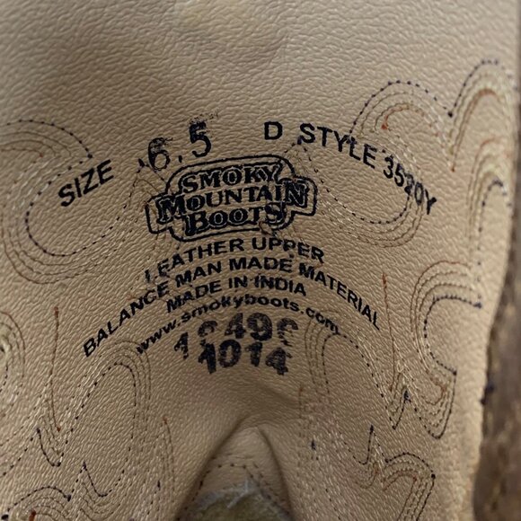 SMOKY MOUNTAIN BOOTS Mens 6.5 Brown Western Leather Lightweight Square Toe Boots - Picture 5 of 7